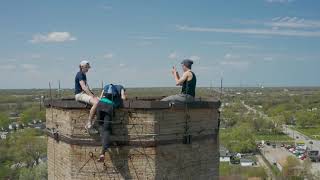 Climbing the smoke stack of WymanGordon Power Plant [upl. by Adnotal]