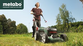 Metabo Cordless Lawn Mower RM 3618 LTX BL 46 [upl. by Nyladnar]