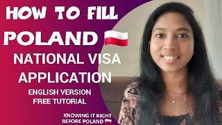 HOW TO FILL NATIONAL VISA APPLICATION ENGLISH VERSION poland workvisas jobvisa workpermit [upl. by Naujud]