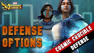 Cosmic Crucible Season 12 Defense Options  Marvel Strike Force [upl. by Nylodnew]