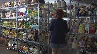 Cookie jar collection fills womans home [upl. by Suoinuj]