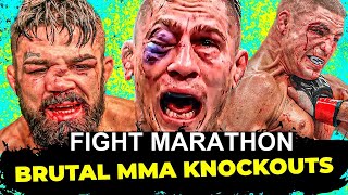 MMA Knockout Marathon  Fight Night UFC oktagon [upl. by Nnewg898]