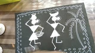 6Warli Painting tutorial how to paint waril Painting tribal art [upl. by Nitsed]