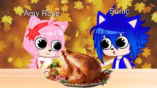 Thanksgiving  Sonic  Gacha club skit  The mokey show [upl. by Nils]