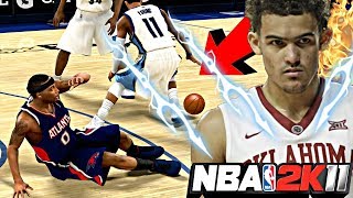 NBA 2K11 MyPLAYER TRAE YOUNG 9  TRAE EXPOSED HIS ANKLES IN HIS VERY 1ST NBA GAME STEP BACK 3s [upl. by Eneleoj696]