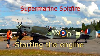 Supermarine Spitfire Start engine and TAKE OFF Huge engine sound [upl. by Karwan]