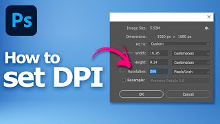 How to set DPI in Photoshop from 72 dpi to 300 dpi without resizing [upl. by Yehus]