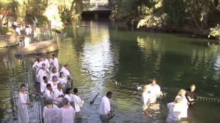 Baptism  Jordan River Israel Tour [upl. by Eizzo]