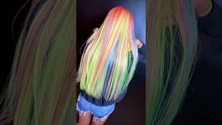 Tropical design rainbow  hair dye tutorial  multicolor hair dye [upl. by Kolnick]