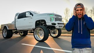 Lifted Chevy Dually on 30s Gets CUSTOM FLATBED [upl. by Voltmer702]