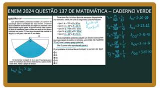 ENEM 2024 Questão 137 de Matemática Área do Setor Circular Descomplicada [upl. by Malas795]