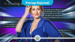 JK Rowling Rejects Peerage Offers Amid Gender Debate Controversy [upl. by Eneryc]