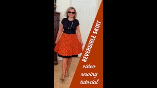 How to sew a reversible skirt from knit fabric and make an easy pattern with your own measurements [upl. by Enia]