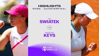 Iga Swiatek vs Madison Keys  2024 Rome Quarterfinal  WTA Match Highlights [upl. by Ycrad]