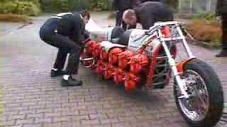 Chainsawpowered motorcycle startup [upl. by Tirrag531]