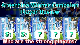 Argentina Winner Campaign Player Review │ eFootball Mobile 2024 [upl. by Auqcinahs]