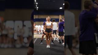 DANGEROUS‼️ NO HANDS🤯 cheer cheerleader weber danger fyp trust flipping cheerleading stunt [upl. by Sheeree]