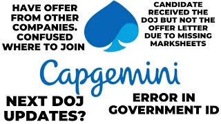 Capgemini next joining update 2025 offer letter Should you choose Capgemini over other company [upl. by Caravette65]