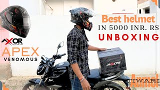 axor helmet review l axor apex venomous unboxing l best helmet under 5000 INR youtube axor [upl. by Ardeth194]