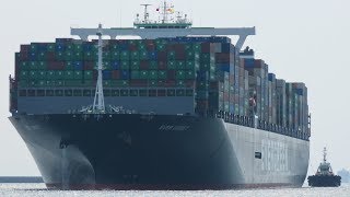 Worlds Longest Container Ship Evergreen 20000 TEU Class quotEver Greetquot Into Kaohsiung Harbor [upl. by Nerat]