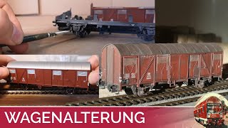 Wagen altern  alle Schritte  Modelleisenbahn in H0 Weathering Alterung Airbrush Vallejo Farben [upl. by Lottie160]