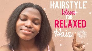 8 HAIRSTYLE ideas for RELAXED hair  9 [upl. by Kcirret]