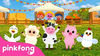 Five Little Animals Dancing on the Farm 🐽  Pinkfongs Farm Animals  Pinkfong Songs for Children [upl. by Rehotsirk]