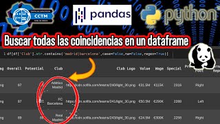 🔍 🐼 ¿Cómo buscar todas las coincidencias de una palabra en un dataframe  strcontains  Pandas [upl. by Perceval]