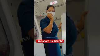 Indigo inflight announcement airhostess flightattendant cabincrew indigoairlines shorts [upl. by Ellertal]