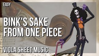 SUPER EASY Viola Sheet Music How to play Binks Sake from One Piece by Kohei Tanaka [upl. by Novikoff]