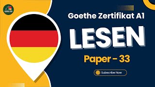 German Goethe A1 Exam 2024  Paper  33  Lesen mit Antworten  GermanAdda  lesena1 [upl. by Gerda]