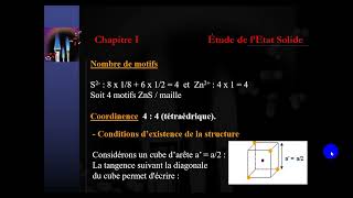 Etude de la structure de sulfure de zinc ZnS Brendechimie minérale [upl. by Naie]