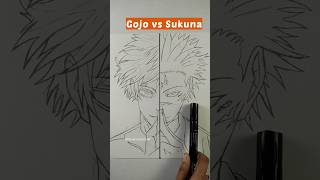 Drawing Gojo Vs Sukuna from Jujutsu Kaisen 😈 jjk art shorts [upl. by Antin]