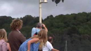 Helicopter rescue in Fowey harbour Cornwall UK August 2009 [upl. by Annayk145]