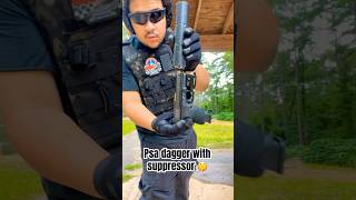 Psa dagger with suppressor 😂fypシ゚ gunshorts mustwatch legallydangerous airsoft [upl. by Llessur]