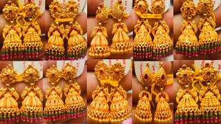 latest gold jhumka designs 2024 Temple jhumka designs with price  gold earrings jhumka designs [upl. by Lanita402]