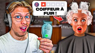 Le PIRE Salon de Coiffure qui existe jai charcuté les clients  Haidresser Simulator [upl. by Ellezig846]