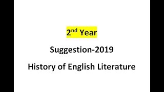 Suggestion for 2nd Year Final Exam2019  History of English Literature  Guideline  Poramorsho [upl. by Stroup]