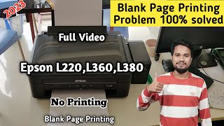 Epson L380 L360 L220 black ink not printing  Epson L380 Blank Print Problem Solution in Hindi [upl. by Essenaj]