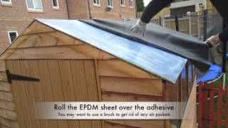 How to Install Firestone EPDM Rubber Roofing on a Shed Roof [upl. by Aronaele]