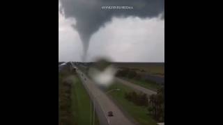 First Tornado spotted off of I75 highway in South Florida milton prayforflorida cdovlogs [upl. by Macri]