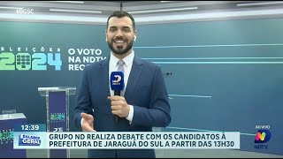 Grupo ND promove debate com candidatos de Jaraguá do Sul às 13h30 [upl. by Jeane]