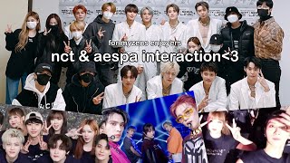 nct interaction with idols – aespa [upl. by Anelrats103]