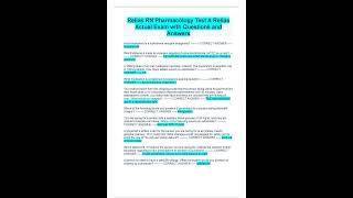 RELIAS RN PHARMACOLOGY TEST A RELIAS ACTUAL EXAM WITH QUESTIONS AND ANSWERS PDF [upl. by Notlimah]