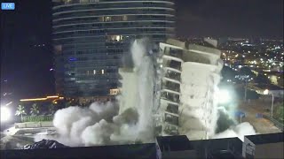 Remaining structure at Champlain Towers South collapse site comes down in controlled demolition [upl. by Sato828]