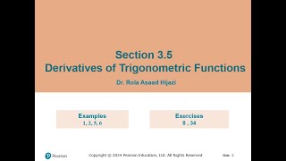 Section 35 Derivatives of Trigonometric Functions [upl. by Iaht507]