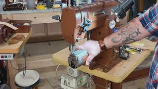 Leather Sewing and skiving machines [upl. by Nibot]