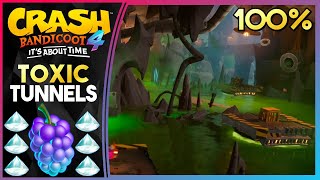 TOXIC TUNNELS NVERTED  HIDDEN GEM ALL GEMS  Crash Bandicoot 4 Its About Time 100 [upl. by Llerrad]