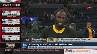 Draymond Green Courtside Interview  Golden State Warriors beat Memphis Grizzlies 137116 [upl. by Raquela]