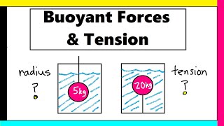 Fluid Example Problems Buoyancy and Tension [upl. by Ahsinuq896]